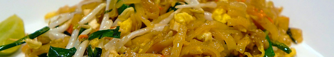 Eating Chinese Thai at Bangkok Thai Cuisine restaurant in Houston, TX.